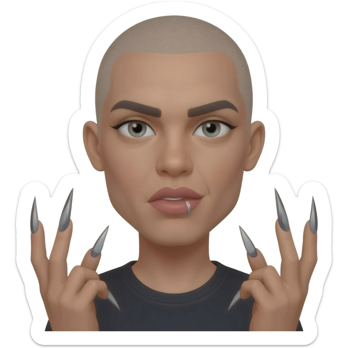 baddie with long nails and lips sticker