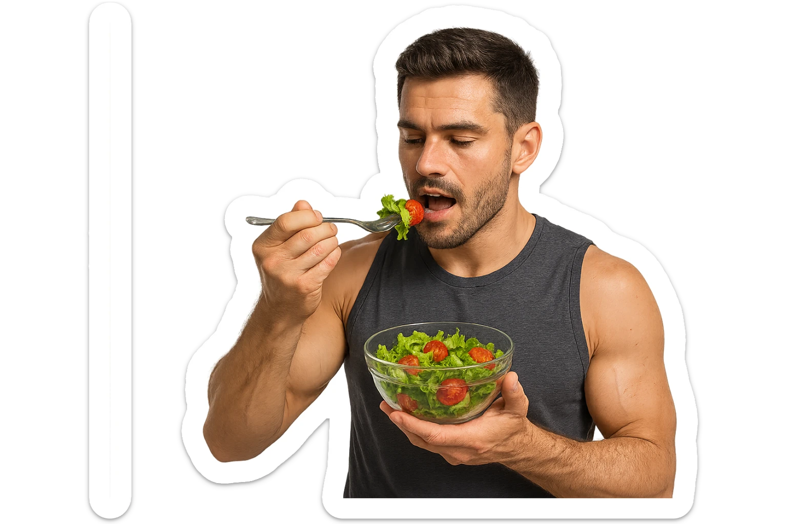 UOMO FITNESS CHE MANGIA INSALATA sticker