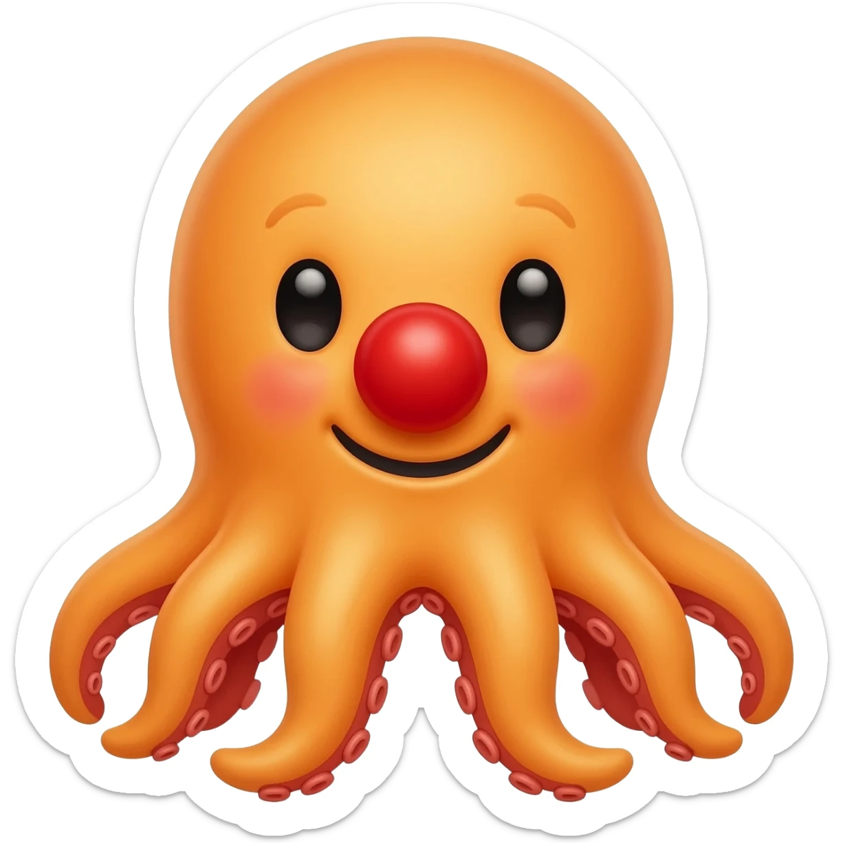 Cute clown octopus sticker