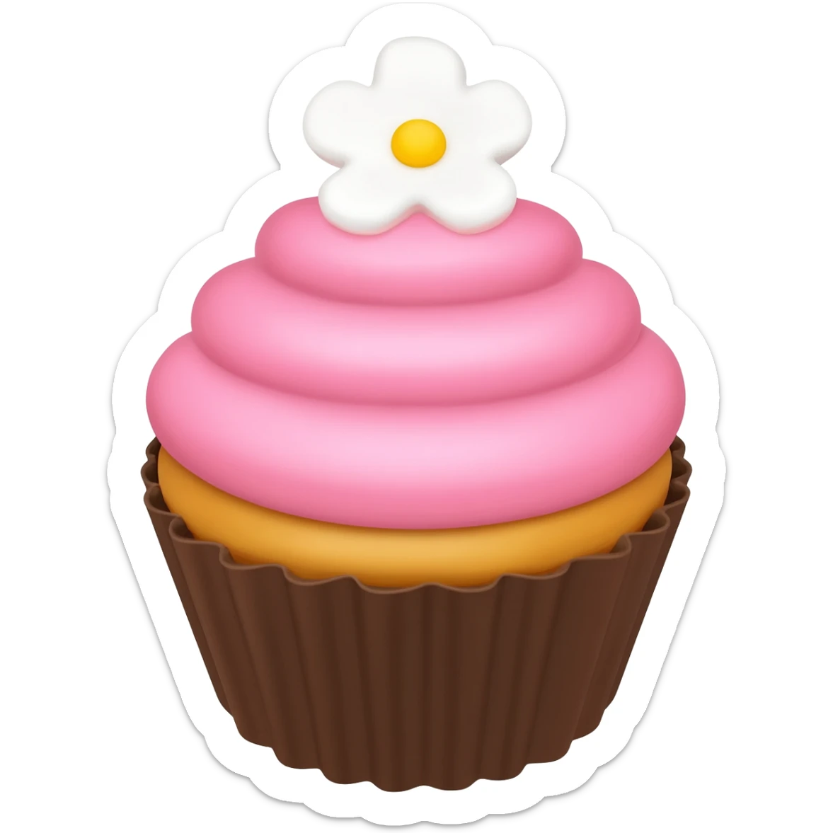 Cupcake with pink icing sticker
