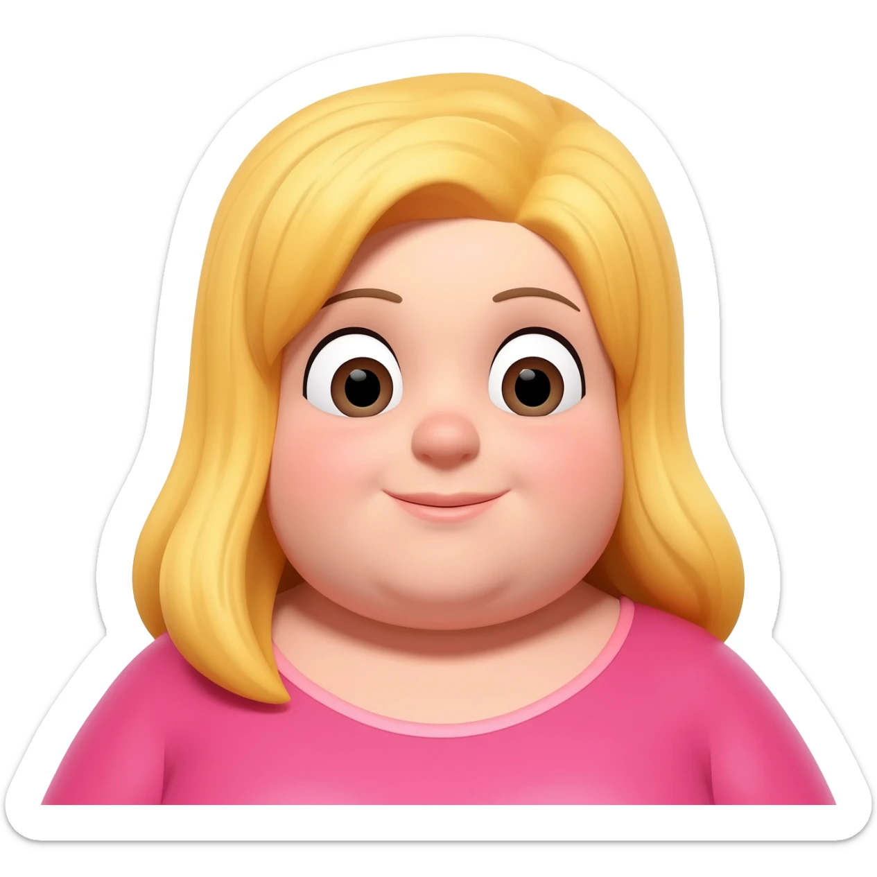 a really fat blonde girl sticker