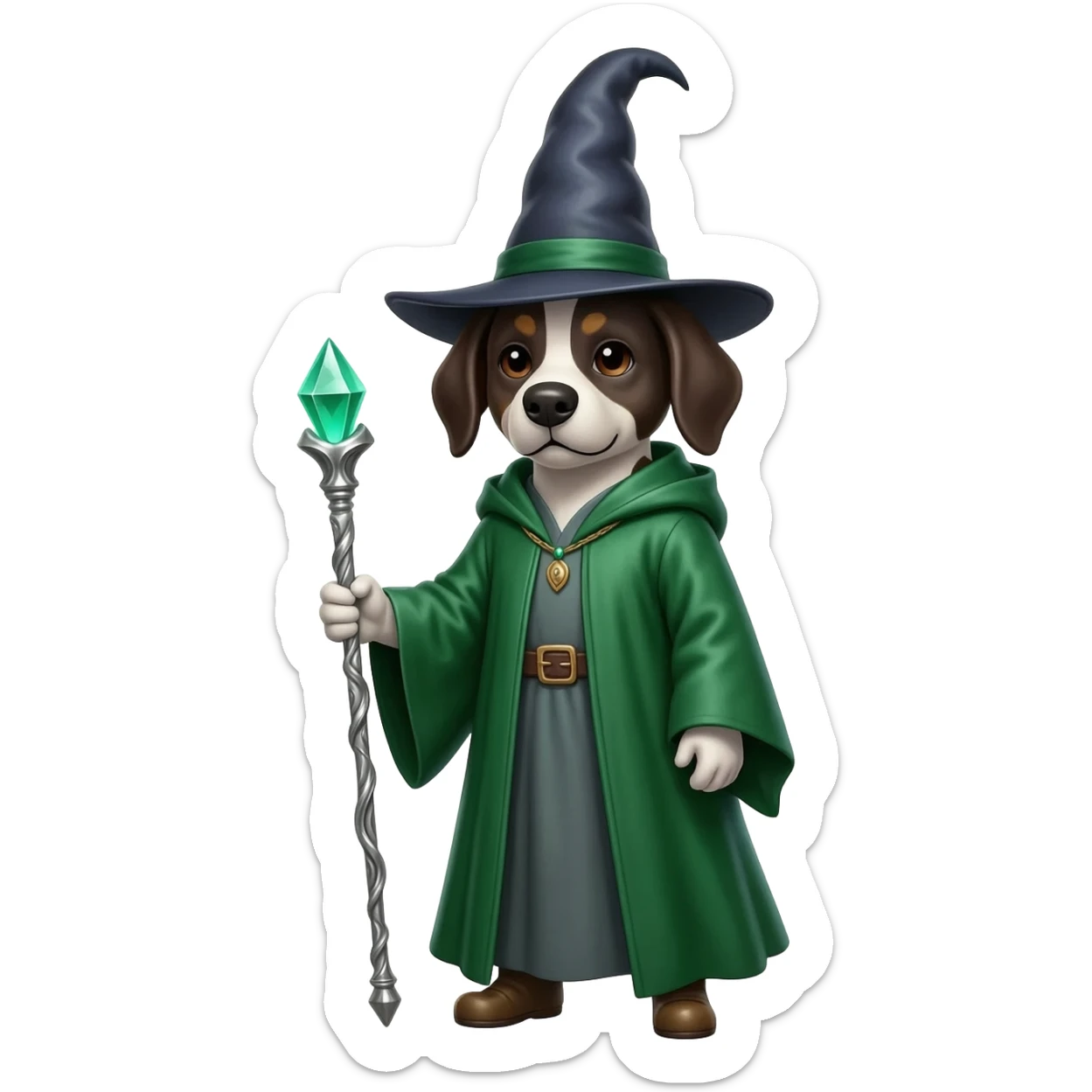 Dog wizard sticker