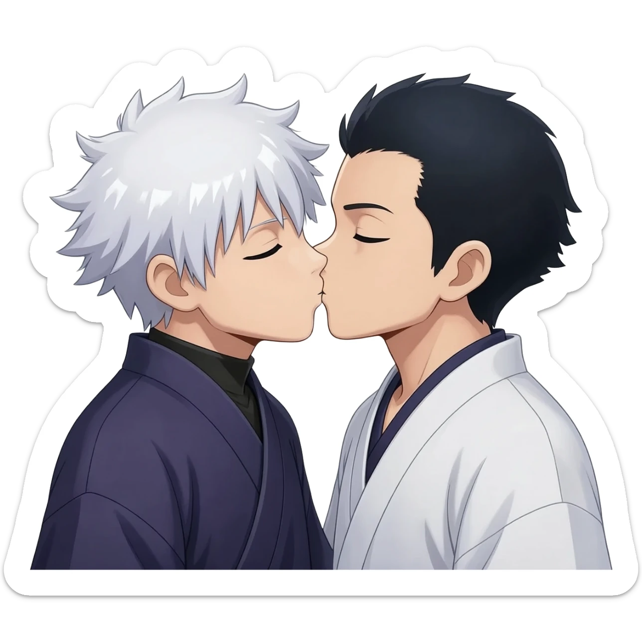 satoru gojo, y suguru geto besandose sticker