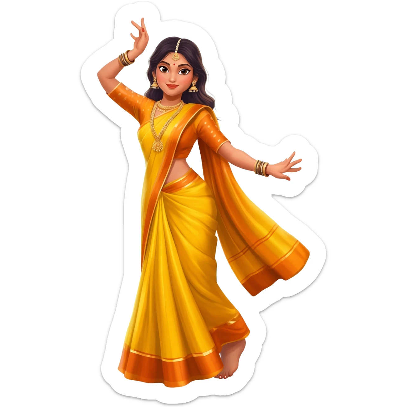 A beautiful girl dancing in ghunghroo sticker