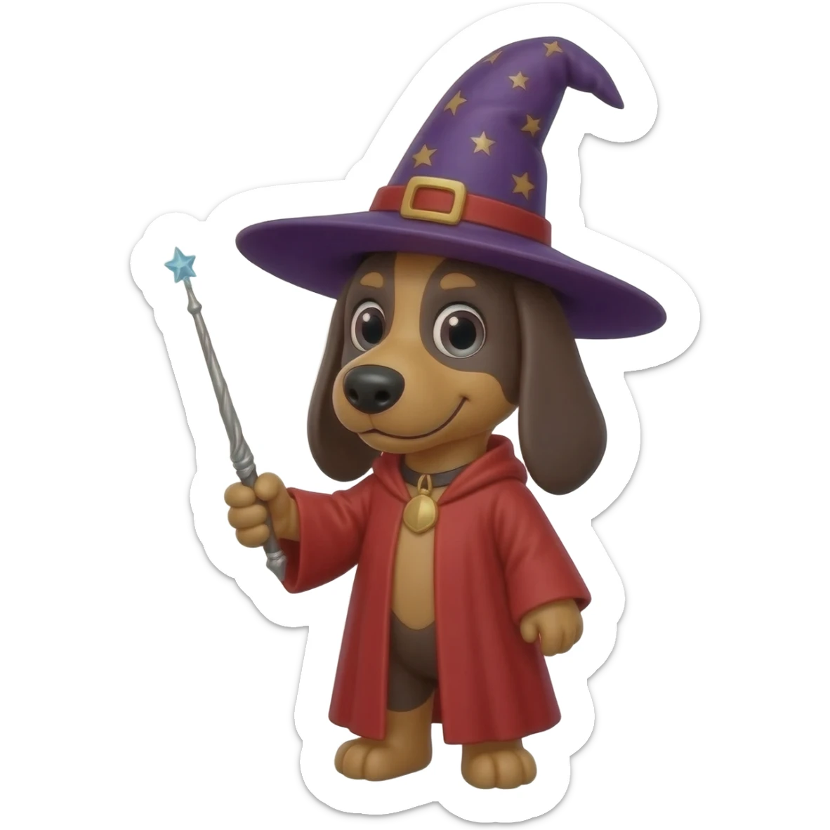 Dog wizard sticker