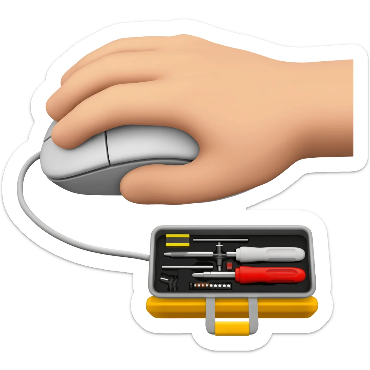 tools,hands,mouse sticker