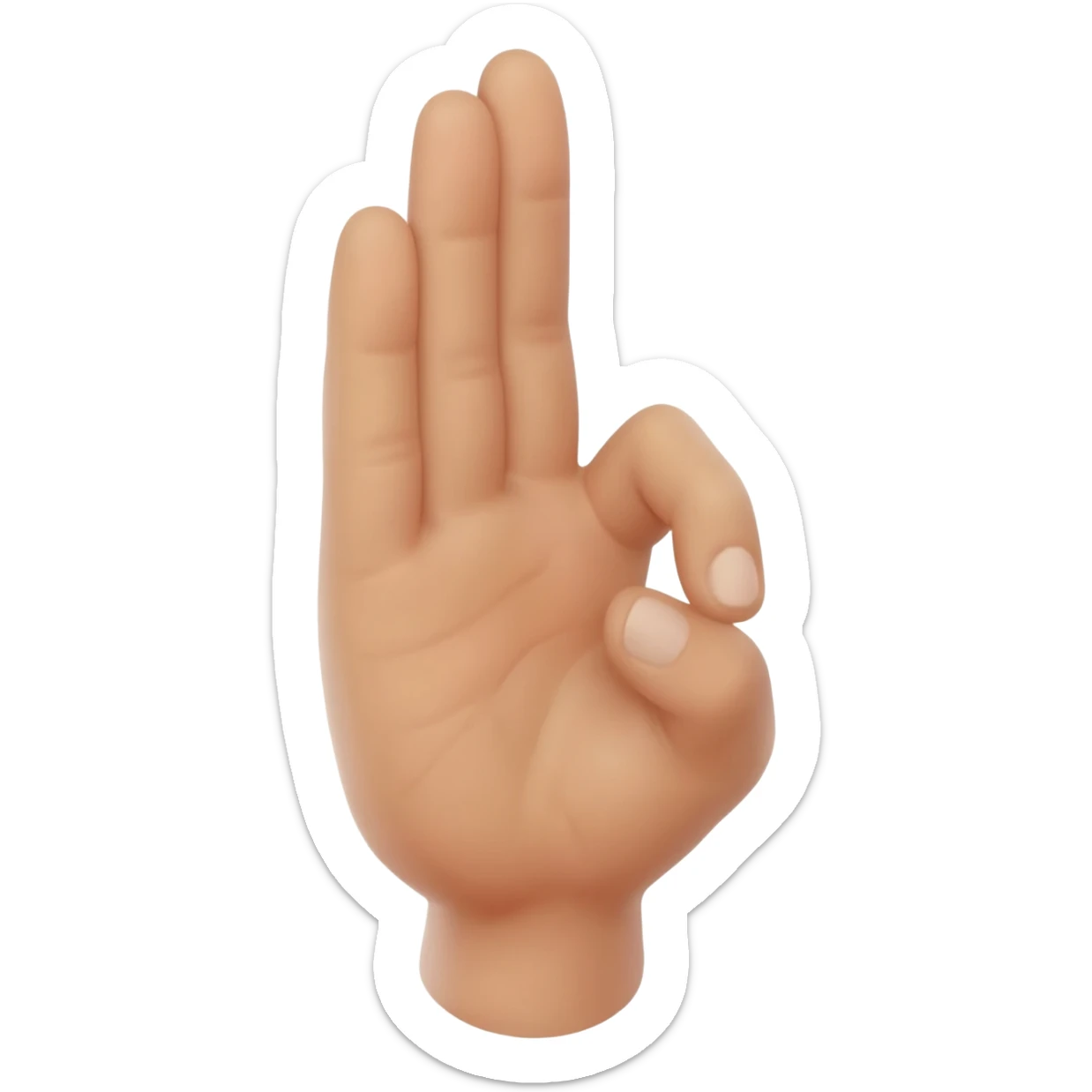 front facing hand sign that resembles chinese martial art's crane style sticker
