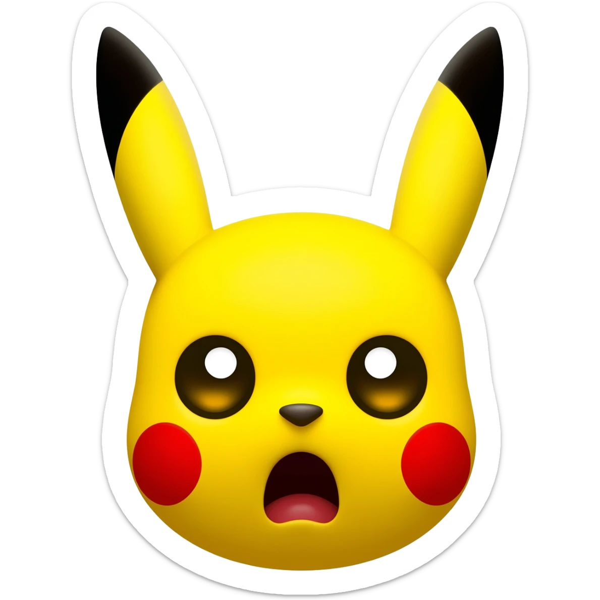 Pikachu horrified face without background sticker