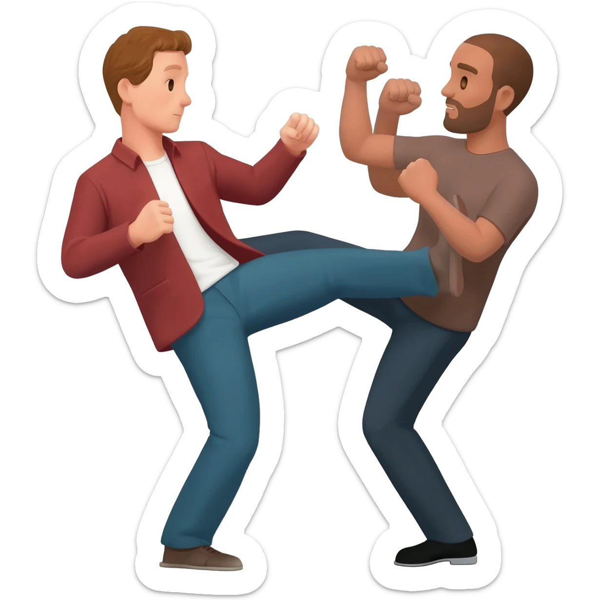 Kicking a man sticker