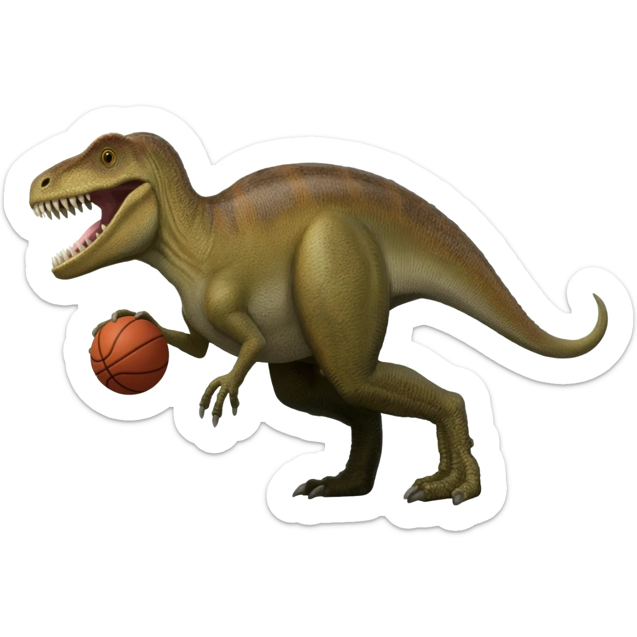 A spinosaurus playing basketball sticker