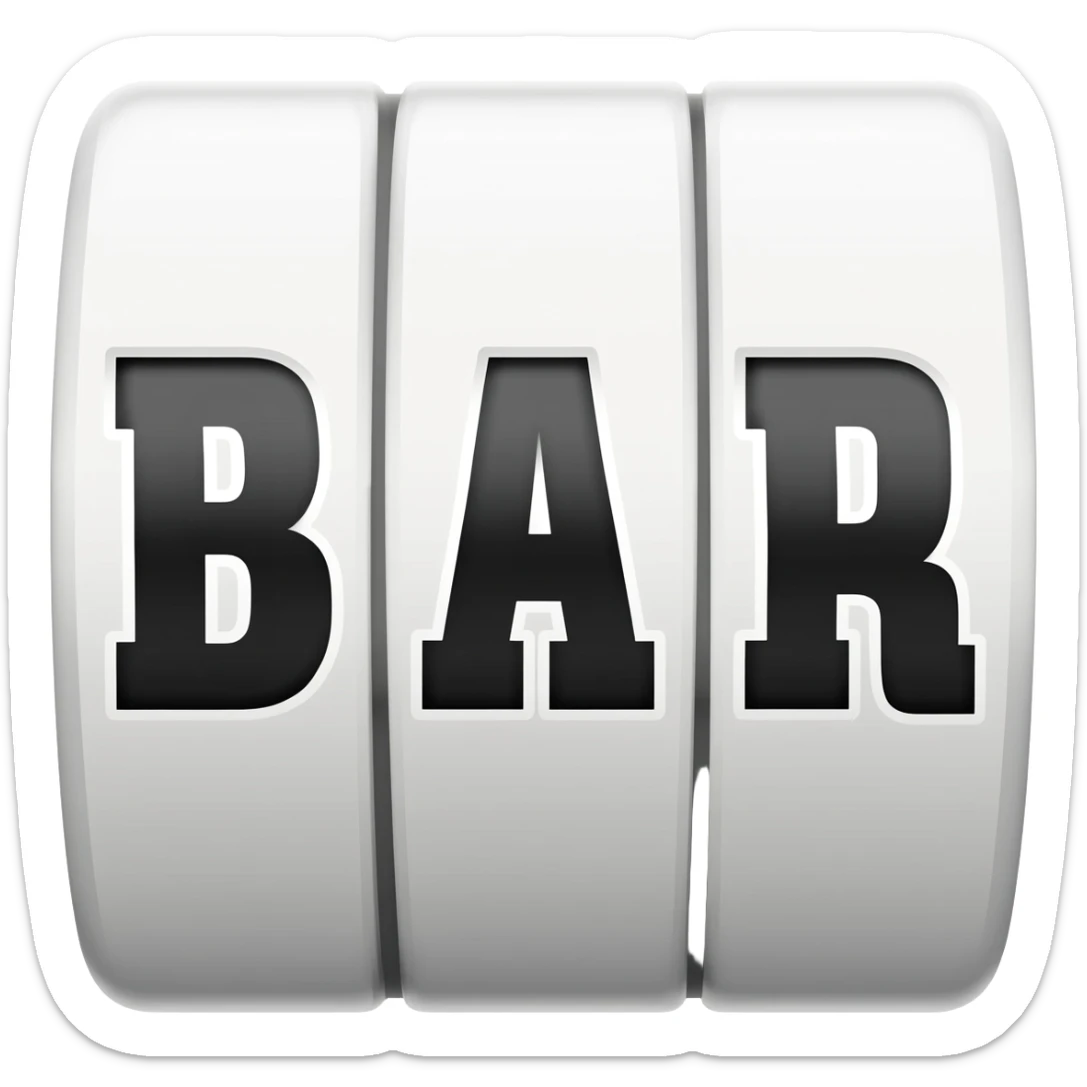 a bar symbol for slot machines. with text bar and a rounded rectangle around it sticker
