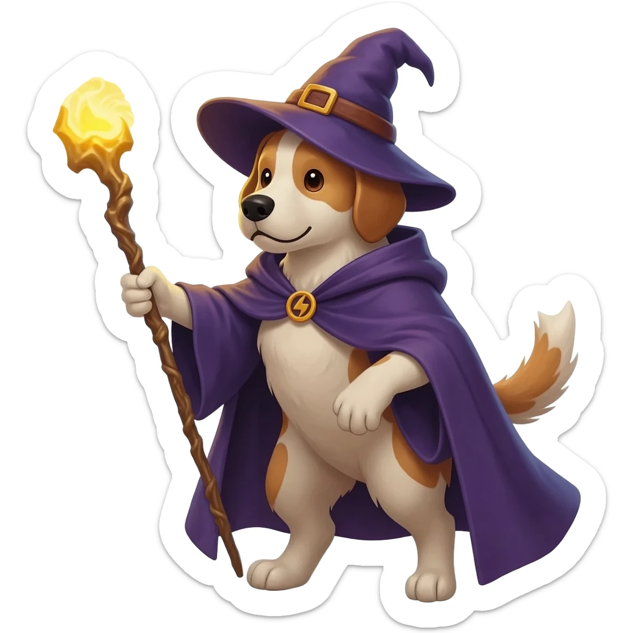 Dog wizard sticker