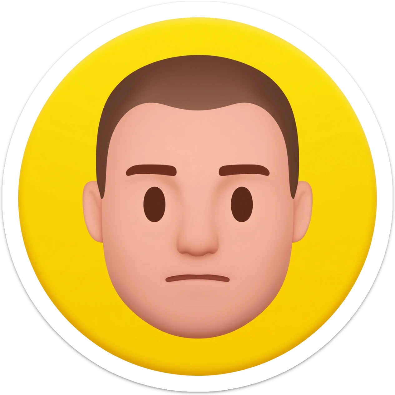 Yellow circle emoji with flushed face in fisheye sticker