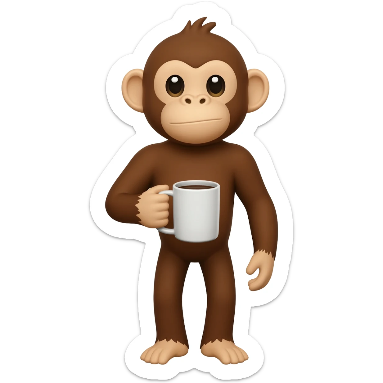 monkey with a mug of coffee sticker