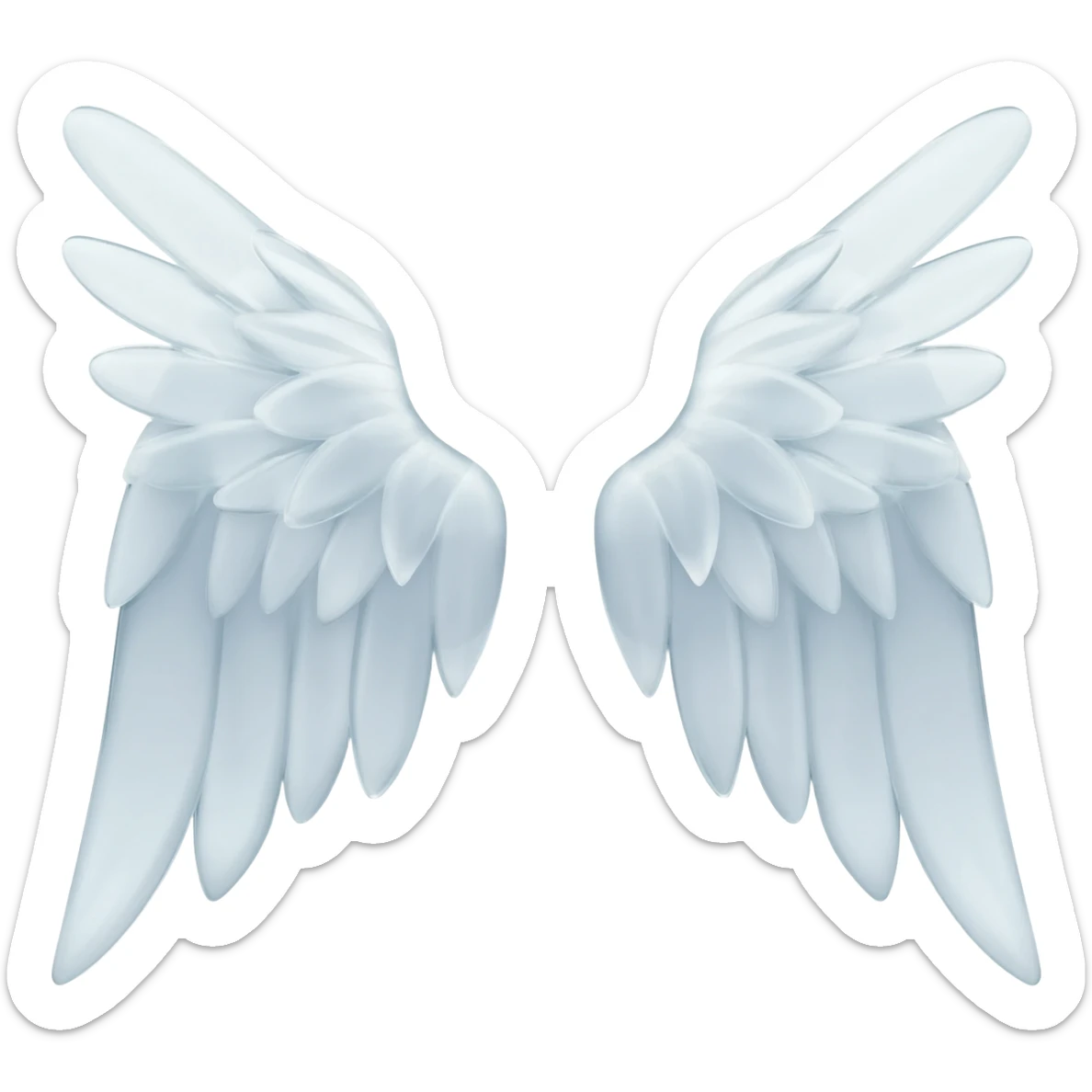 Two angel wings separate white for keyboard sticker