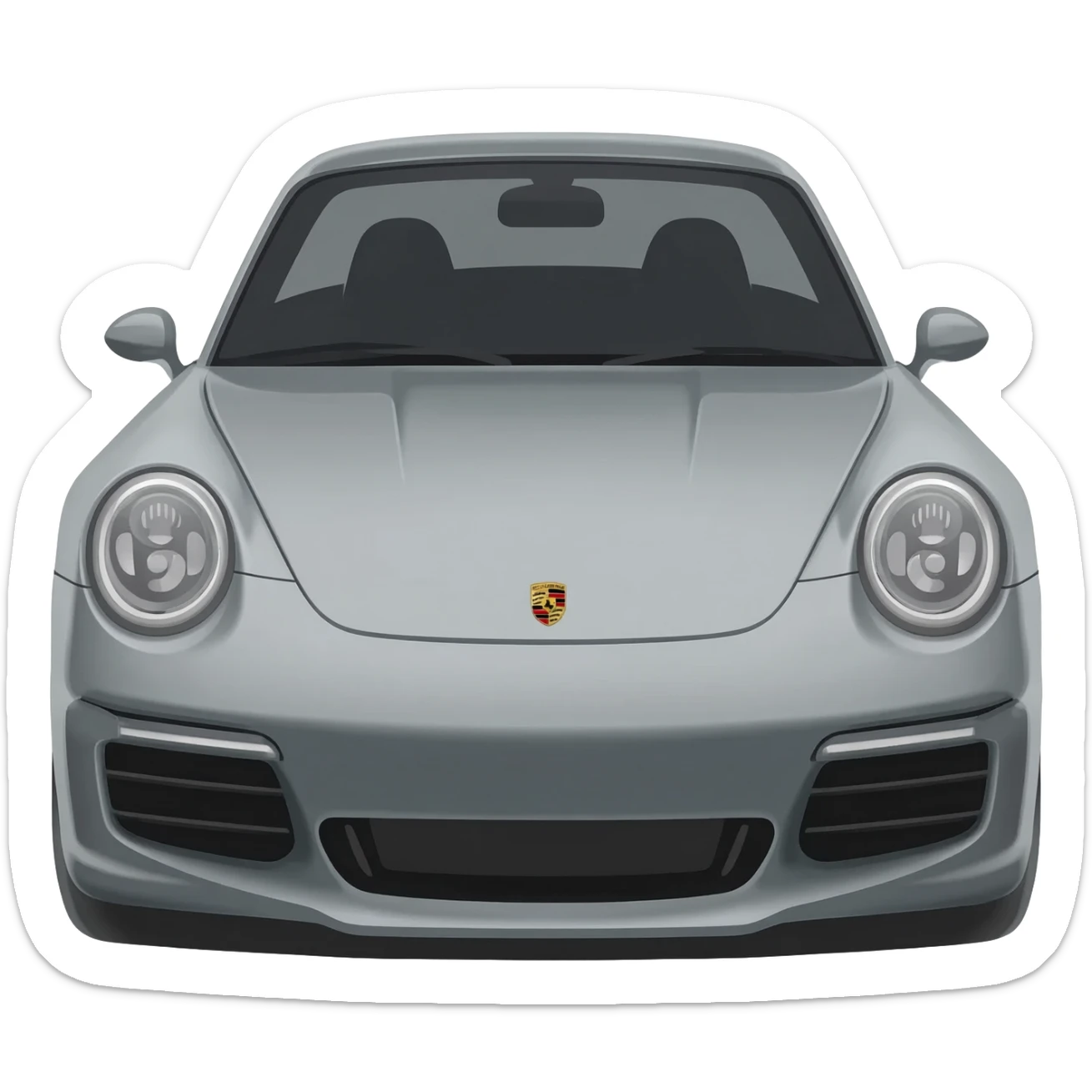 Porche in gray color sticker
