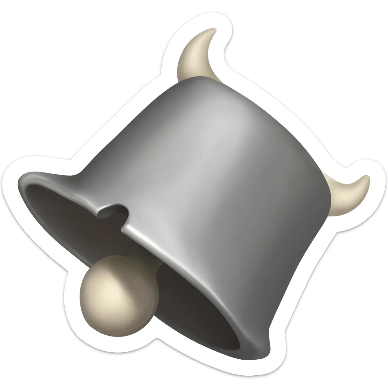 trapezoid-shaped cowbell with flat edges sticker