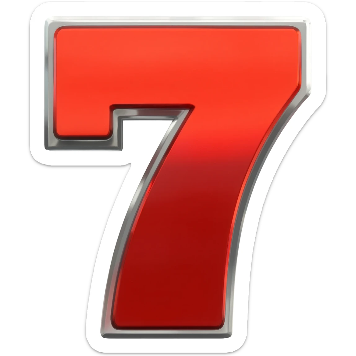 a red number seven for slot machines sticker
