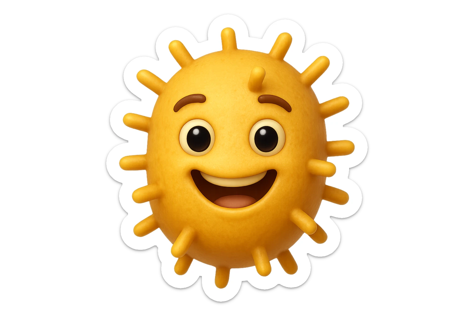 EMOJI STILE IPHONE DI BATTERI INTESTINALI FELICI CHE FLUTTUANO IN ARIA IPERREALISTICO 4K sticker