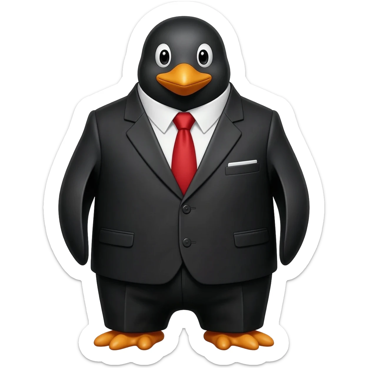 Penguin with suit sticker