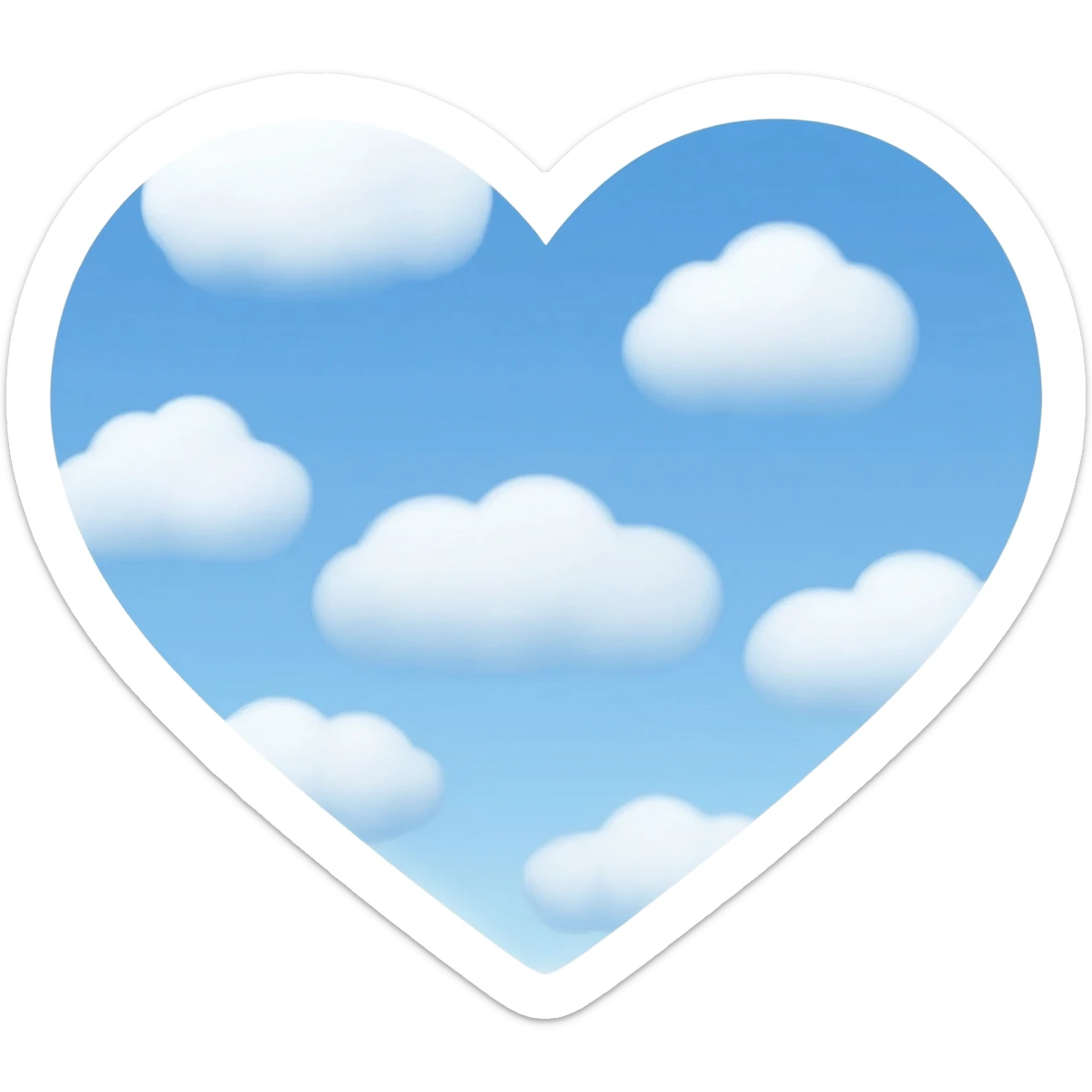 Quiero un emoji de corazón con nubes súper kawaii sticker