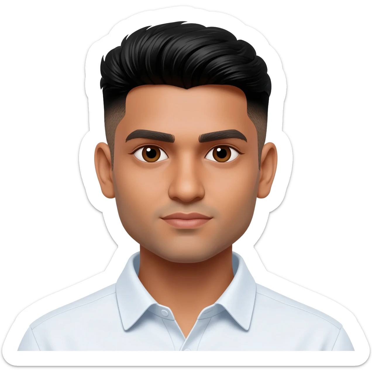 Indian young man at 25 years old fade hair cut sticker
