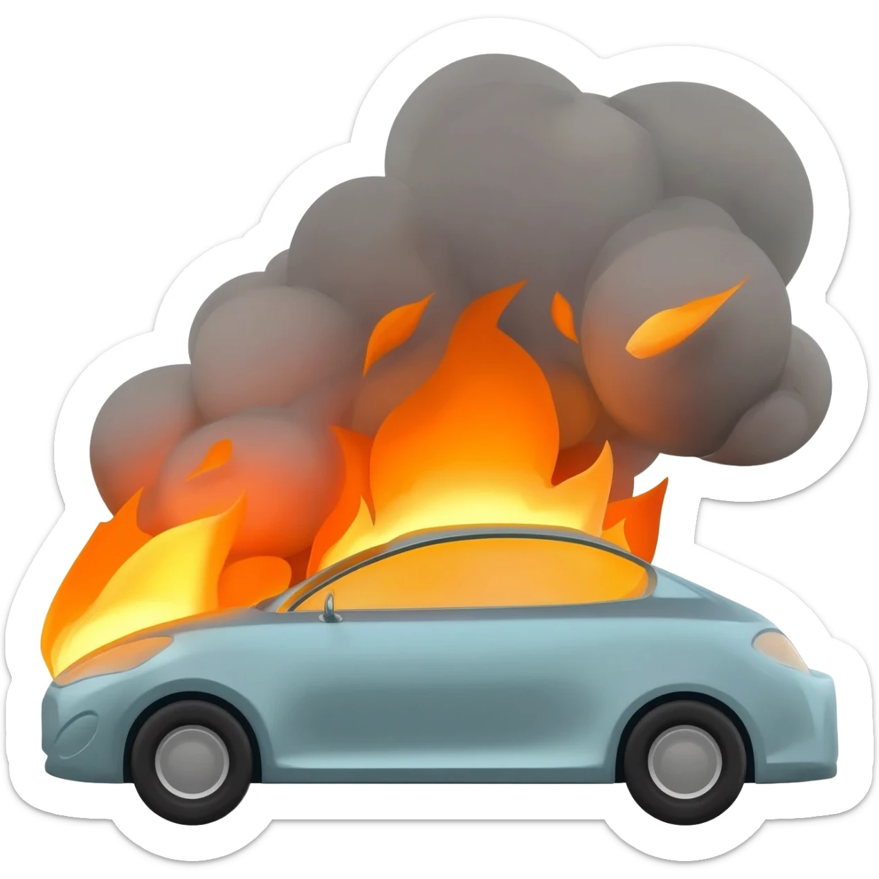 Car burning sticker