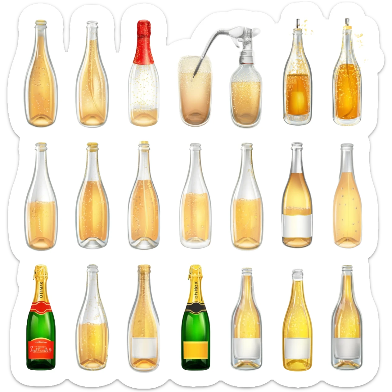 The display of so many girls’ bodies is parallel to the displays of empty champagne bottles whose contents were shaken and sprayed sticker