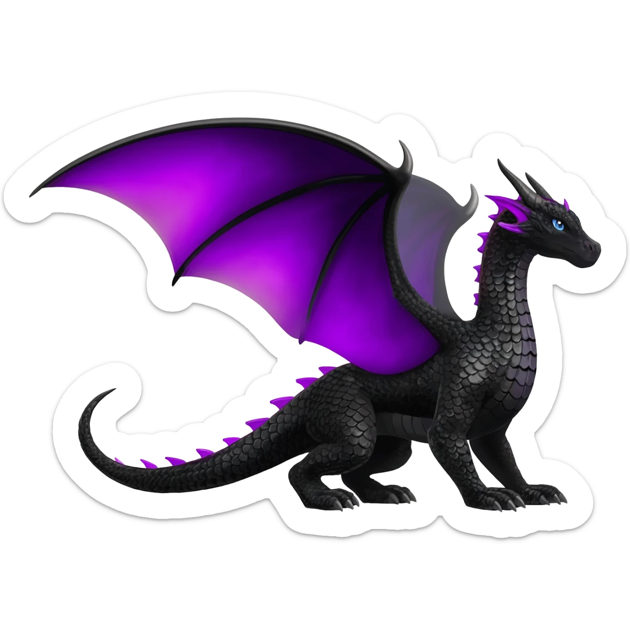 Black and purple dragon sticker