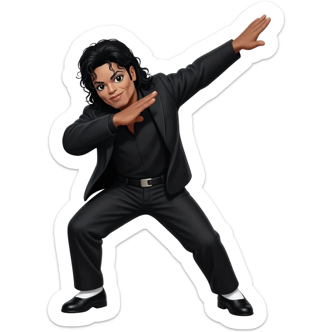 michael jackson dab, dancing legs, wearing black bad outfit sticker
