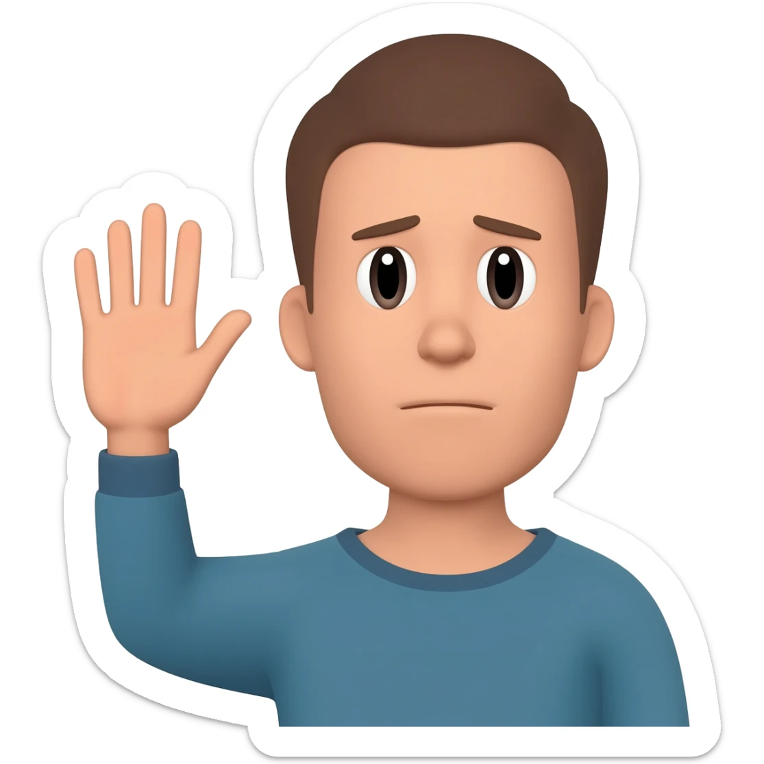 this image but sad and waving sticker