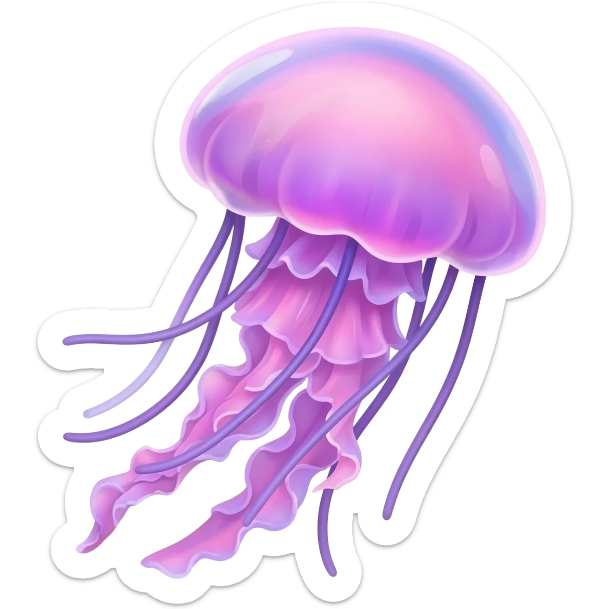 Detailed pink and purple jellyfish sticker