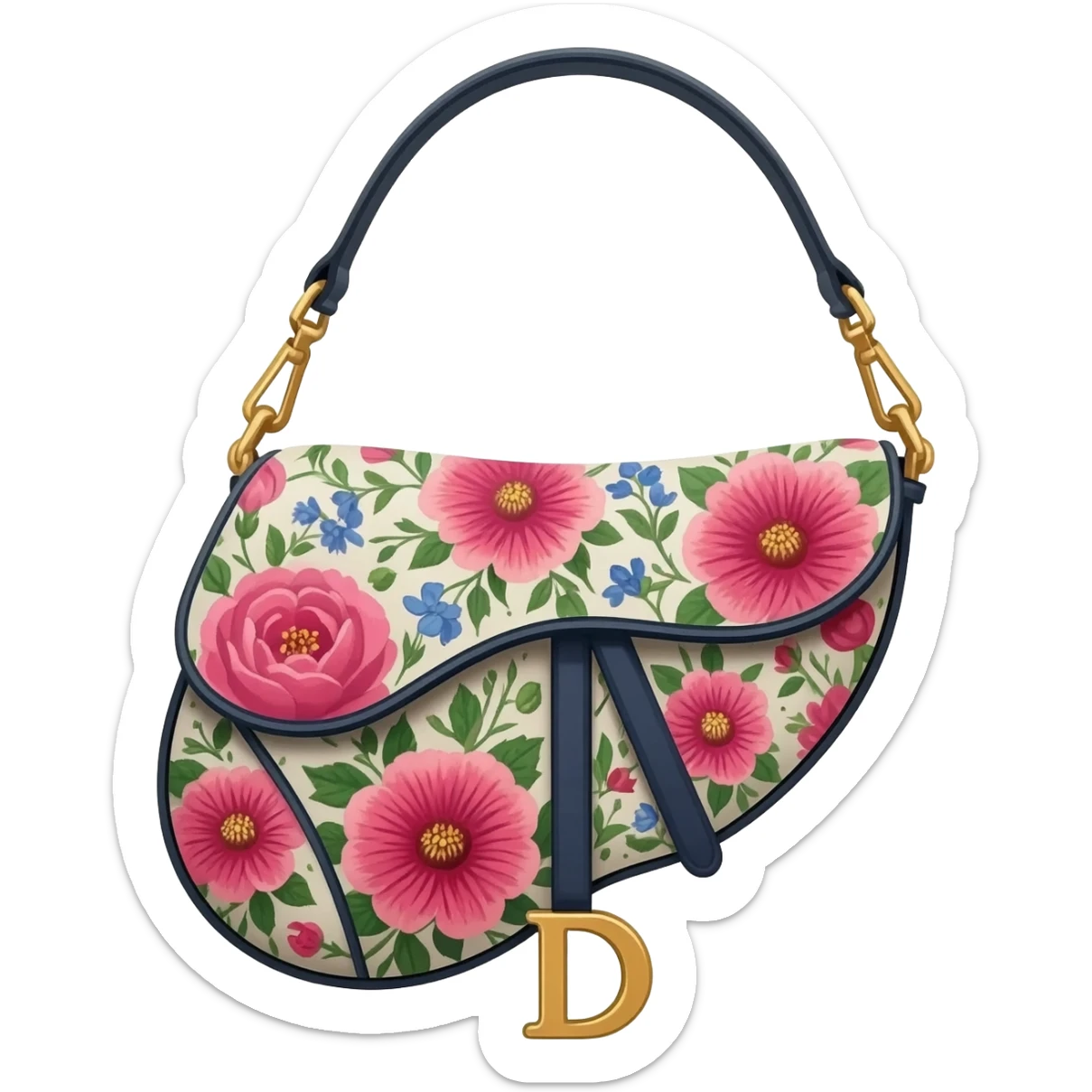 floral dior saddle bag sticker