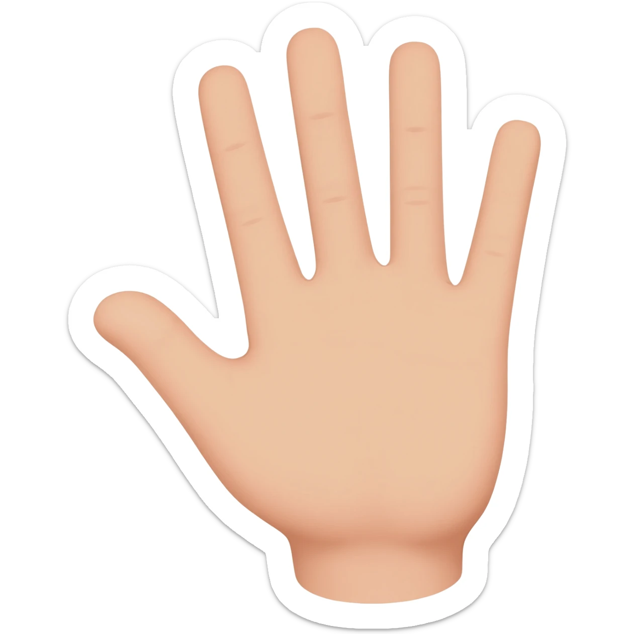 a hand with only the index finger, middle finger, and ring finger up sticker