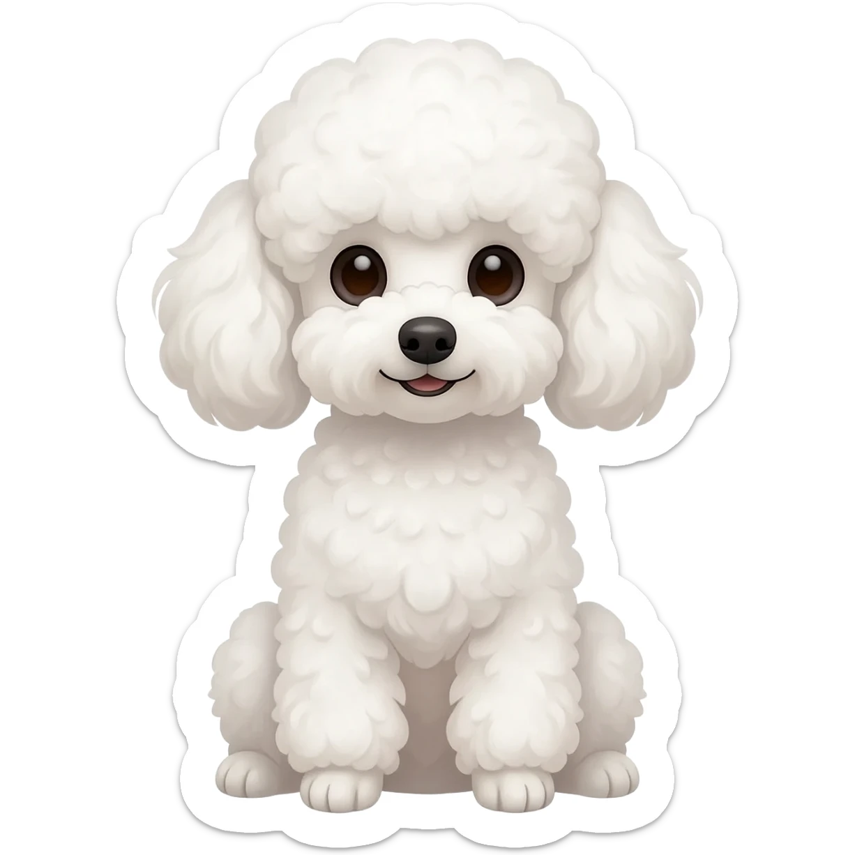 poodle sitting frontally sticker