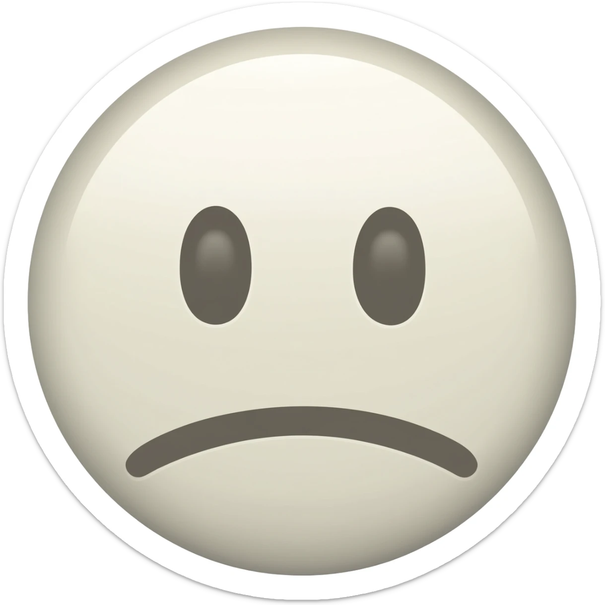 Circle white frowning black face sticker