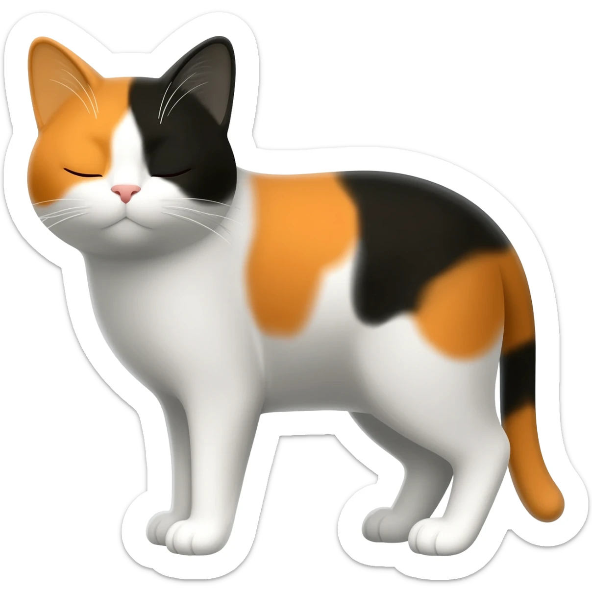 Dreifarbige Katze mit viel weiß auch am Kopf sticker