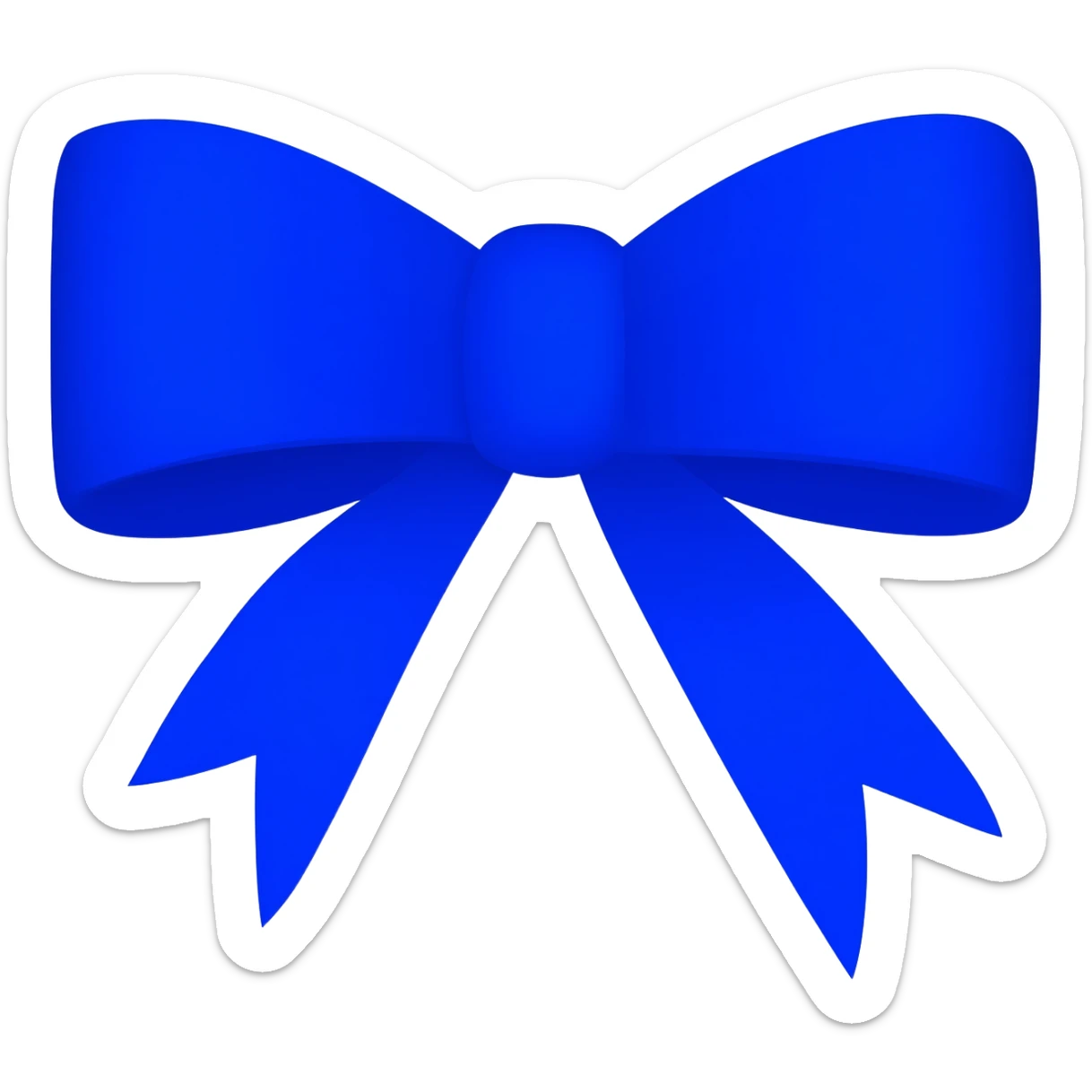 Blue ribbon bow sticker