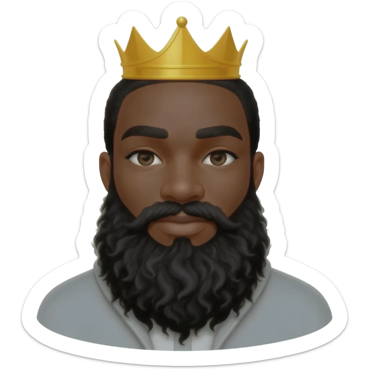 Black Man With Gold Crown With Black Long Beard sticker