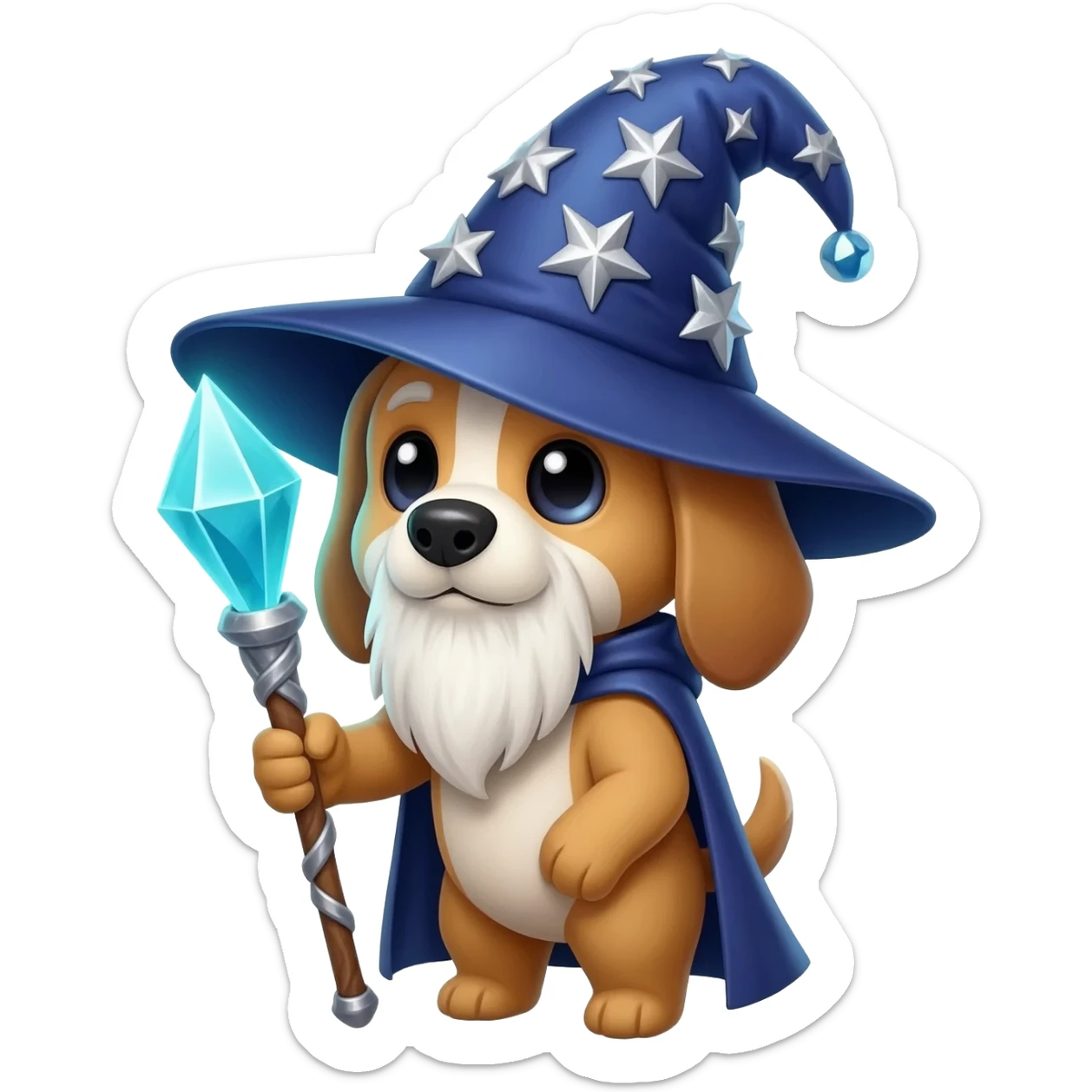 Dog wizard sticker