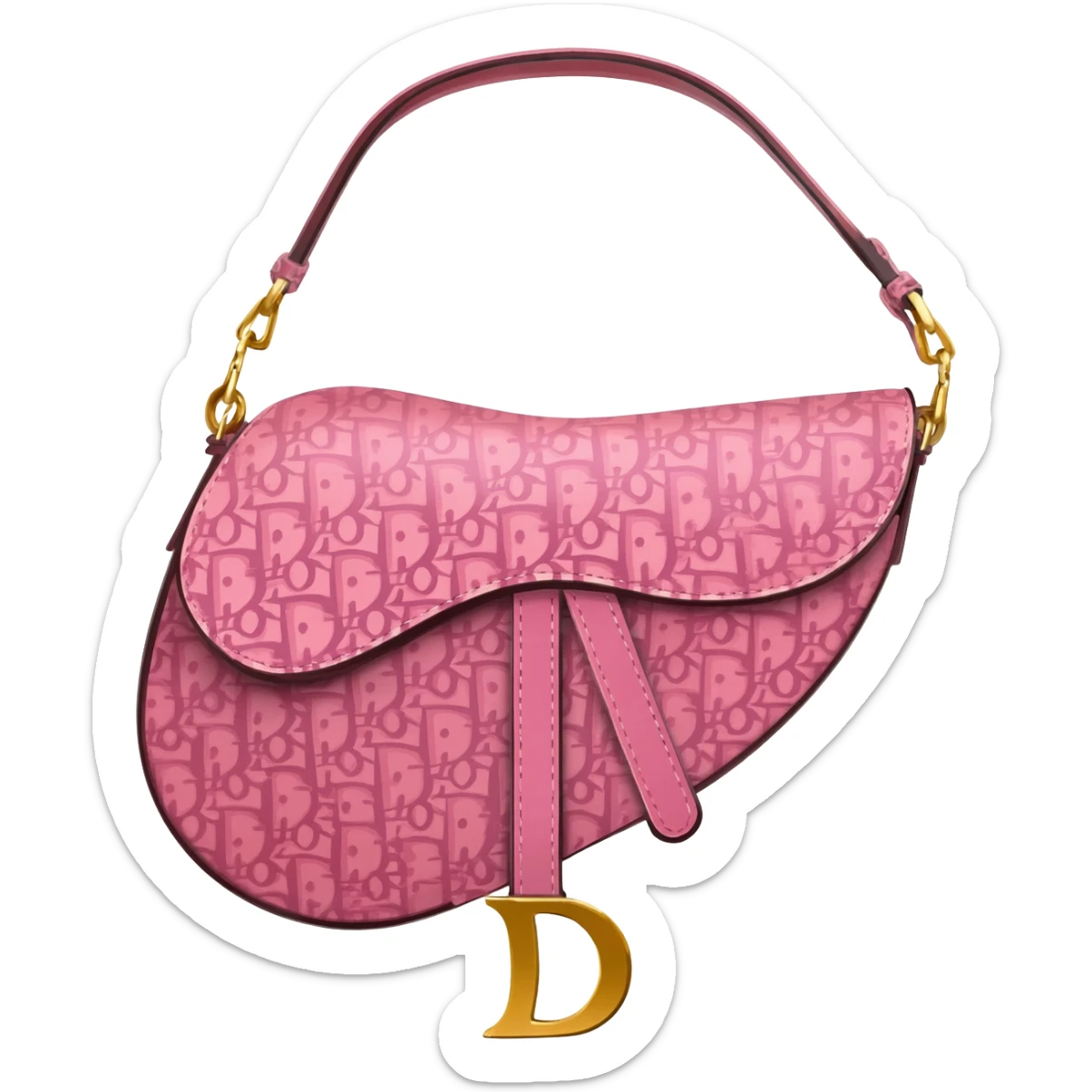 pink dior printed saddle bag sticker