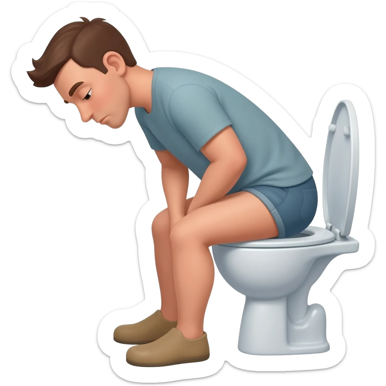 Pooping man toilet sticker