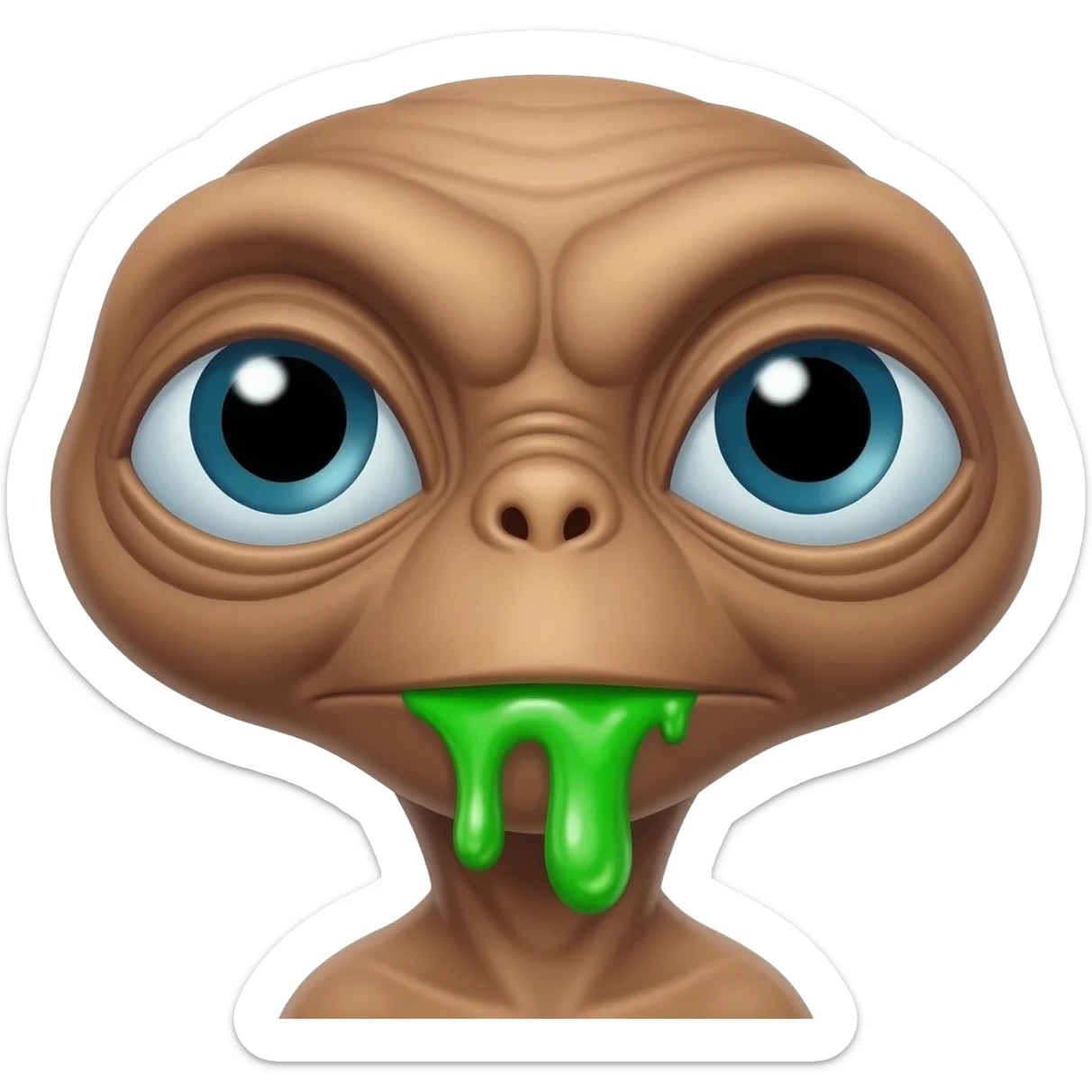 E.T. The Extra-Terrestrial from the movie puking green liquid sticker