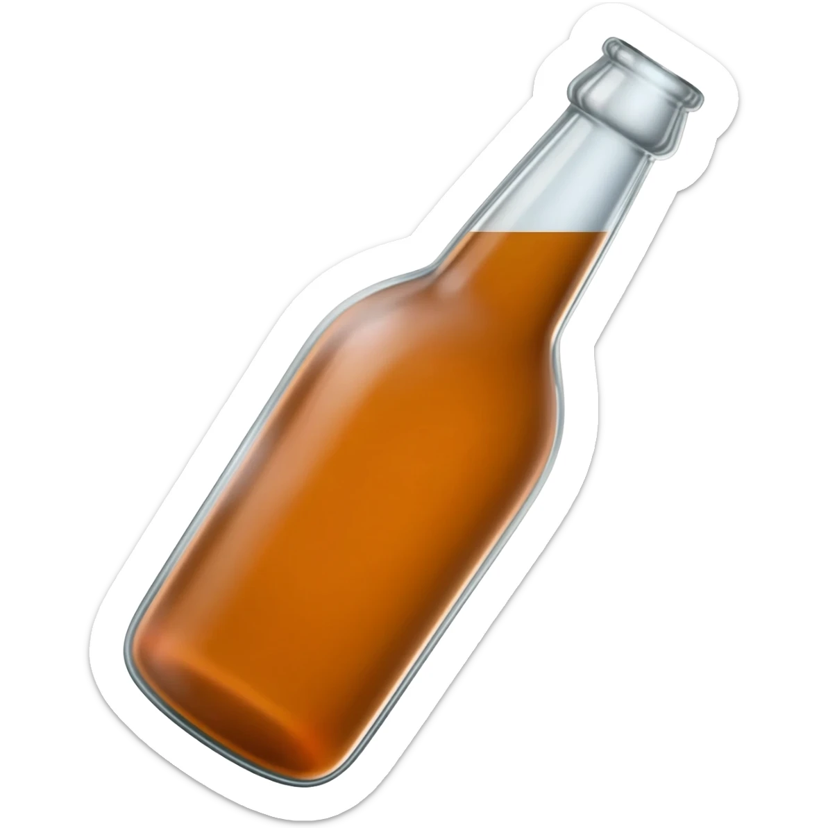 Beer bottle on a 45 degree angle sticker