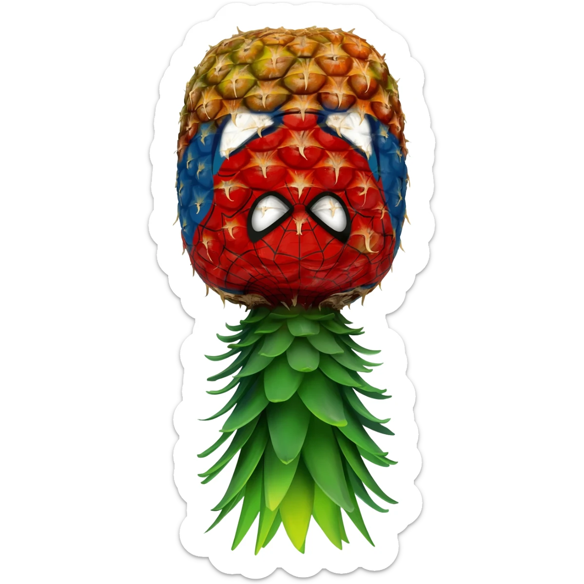 Upside-down pineapple spiderman sticker