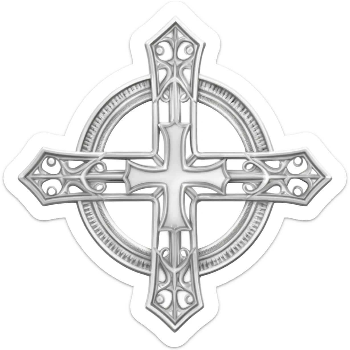 White knights templar cross sticker