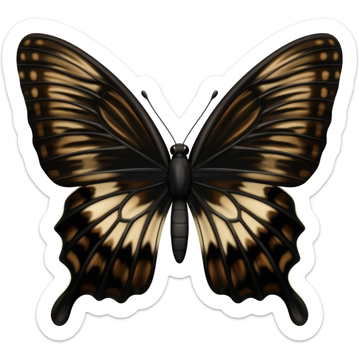 Butterfly black and brown sticker