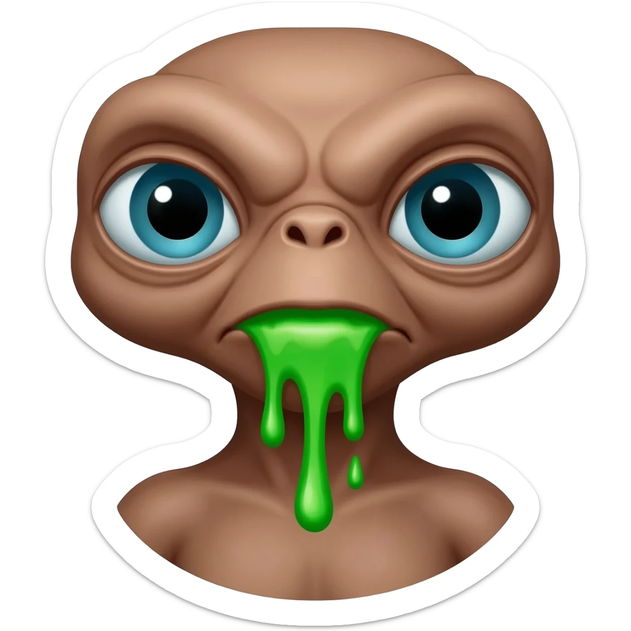 E.T. The Extra-Terrestrial from the movie puking green liquid sticker