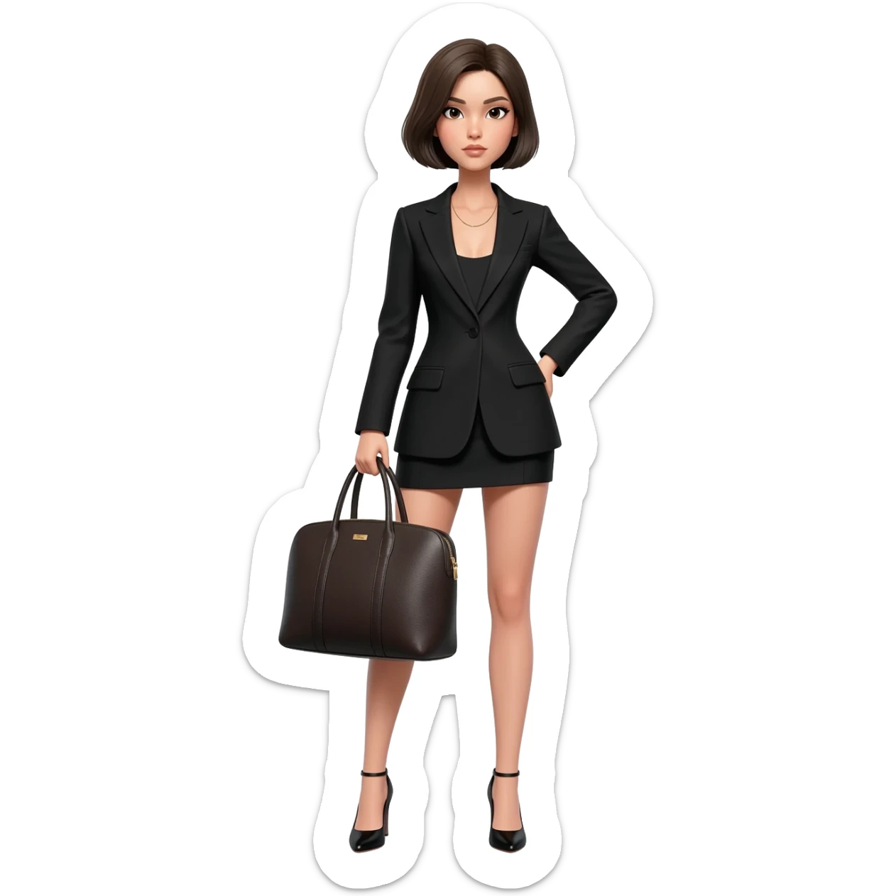 Crea un emoji de una mujer fashionista sticker