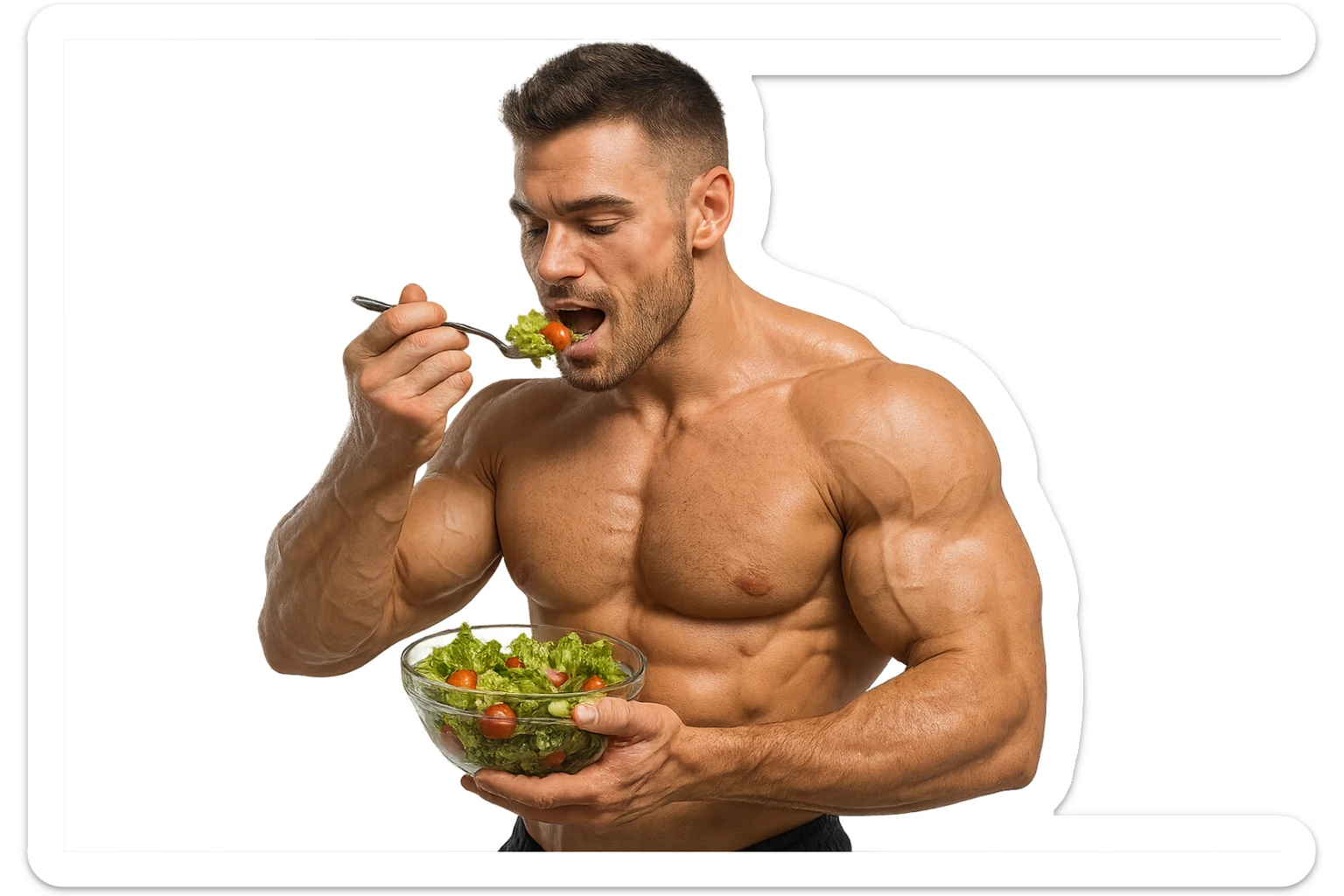 UOMO FITNESS CHE MANGIA INSALATA sticker